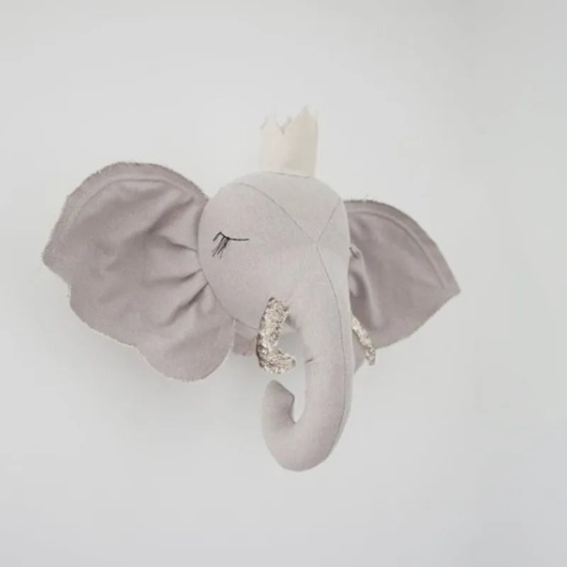 Nordic Animal Head Linen Wall Hanging – Kids Nursery Decor Nursery Wall Hanging PLUSH