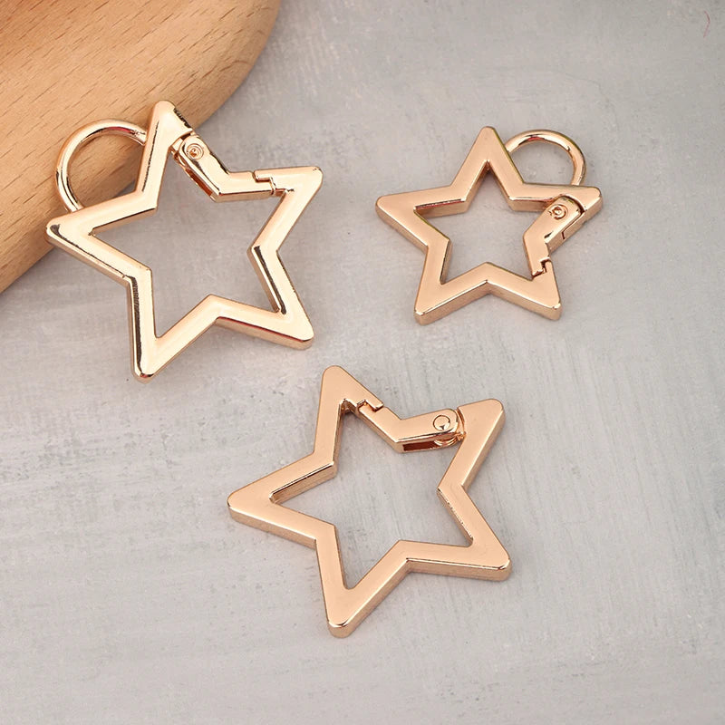 Star Hollow Spring Clasp Carabiner Clip – DIY Jewelry Connector Jewelry Clasp Connector PLUSH
