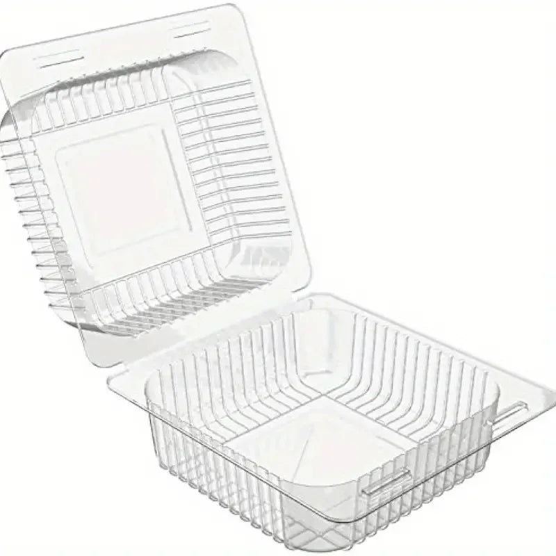 50/100pcs Transparent Plastic Cake Boxes with Flip Cover Cake Storage Box PLUSH Cake Box 100PCS