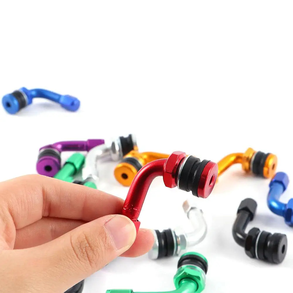90° CNC Aluminum Motorcycle Tire Valve Stems – 2pcs Motorcycle Valve Stems PLUSH