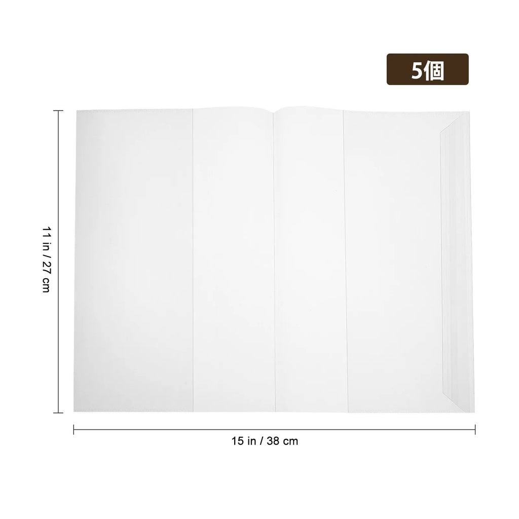 5-Pack Clear Waterproof PP Book Covers – Reusable Textbook Protectors Book Cover Protectors PLUSH