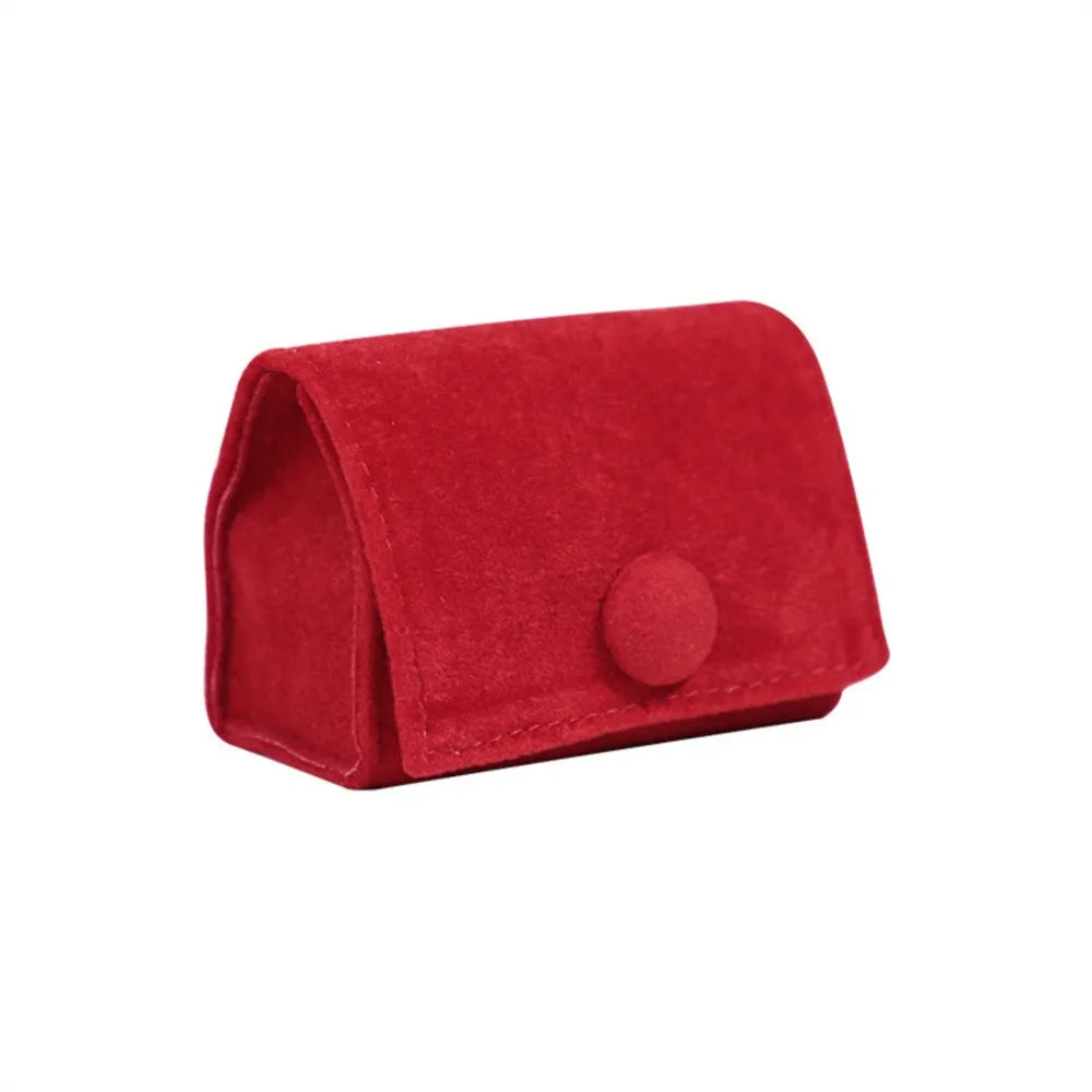 Velvet Ring Jewelry Box – Mini Portable Storage Case Jewelry Storage Box PLUSH Red