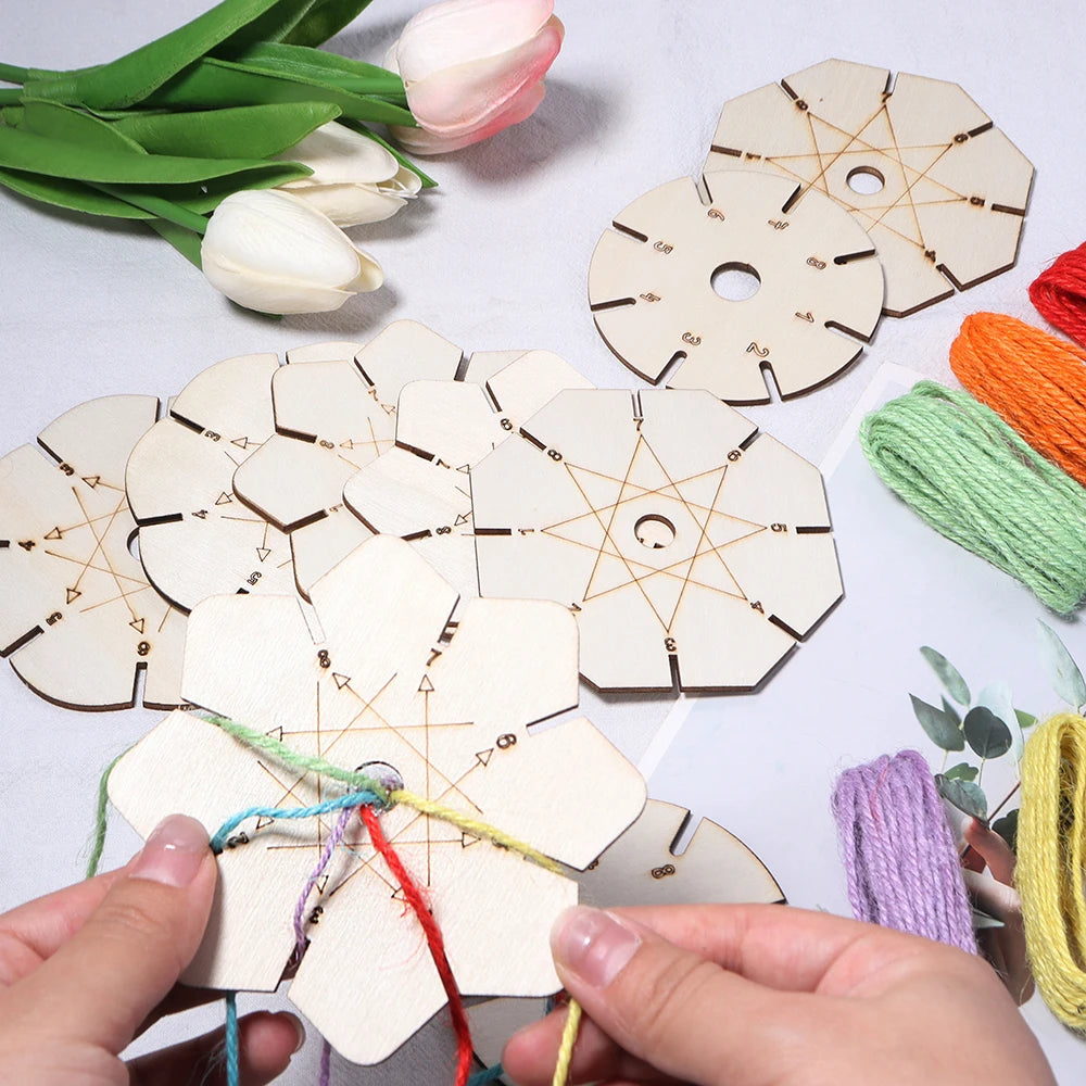 5pcs Round Wooden Bracelet Braiding Disc – DIY Jewelry Tool Jewelry Making Tool PLUSH