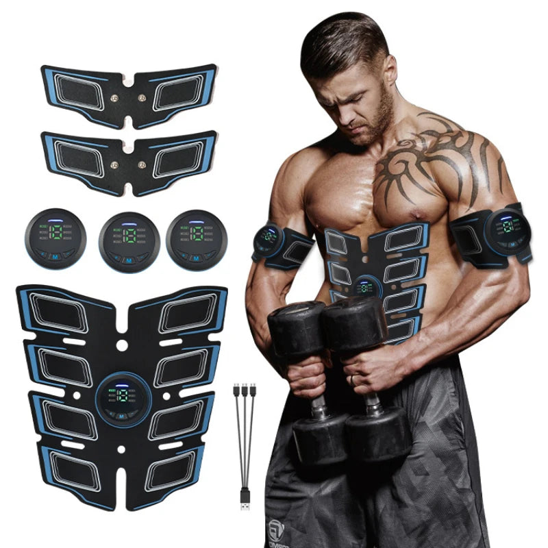 CAMMUO EMS Muscle Trainer Belt – 6 Modes Body Toning Device EMS Fitness Belt PLUSH