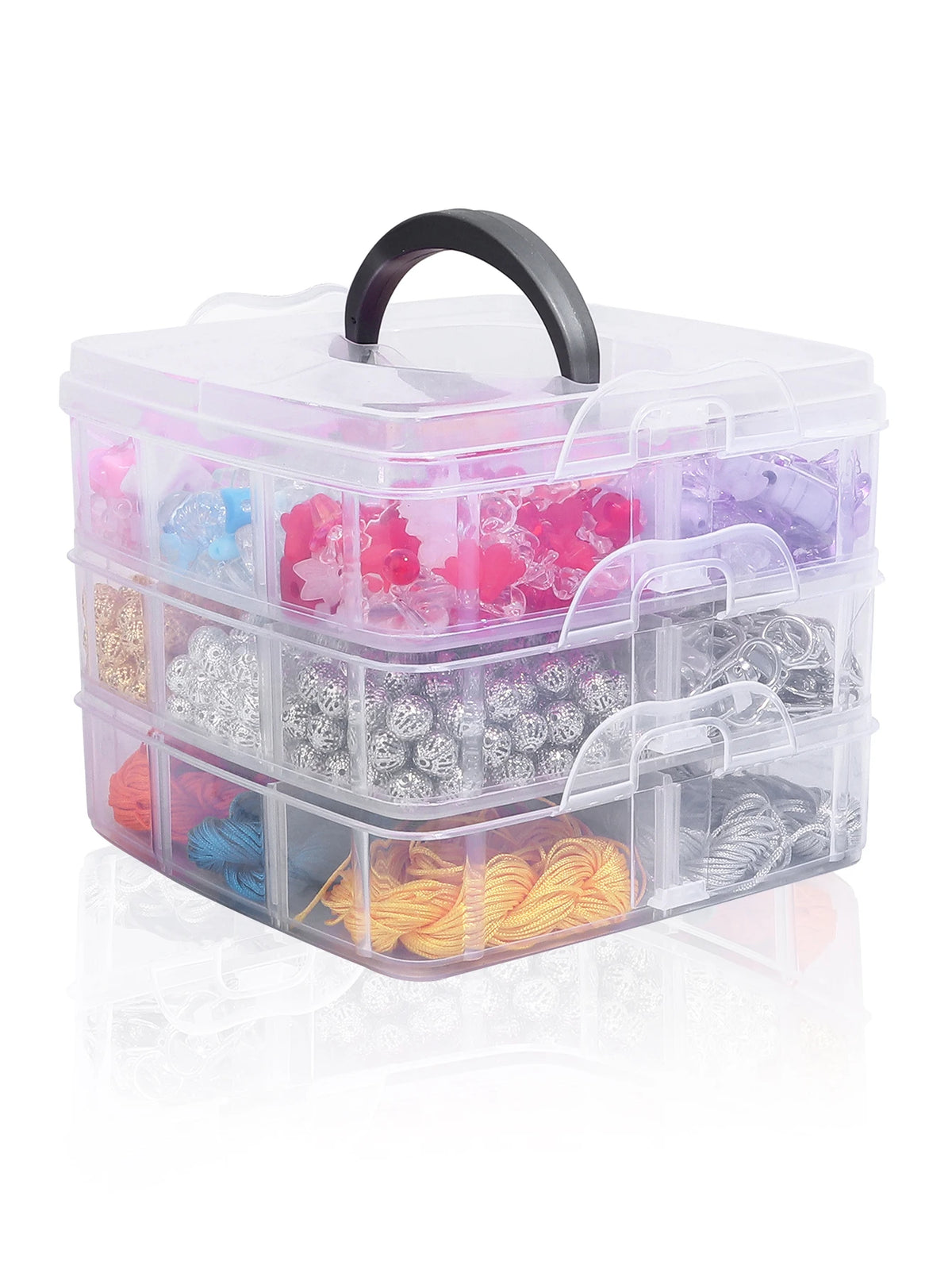 Transparent Plastic Jewelry Storage Box | Adjustable Organizer Jewelry Storage Box PLUSH