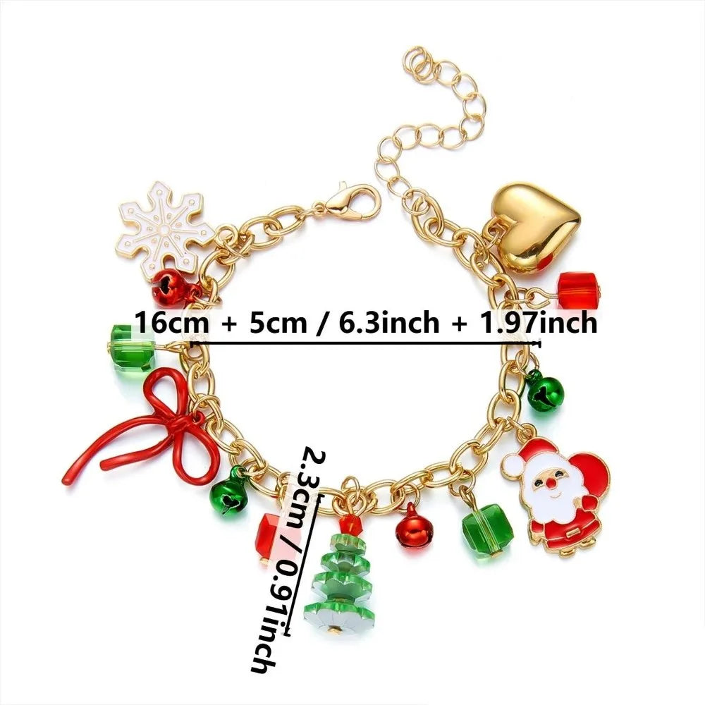 Christmas Tree Snowflake Bracelet – Adjustable Glaze Bangle Fashion Bracelet PLUSH
