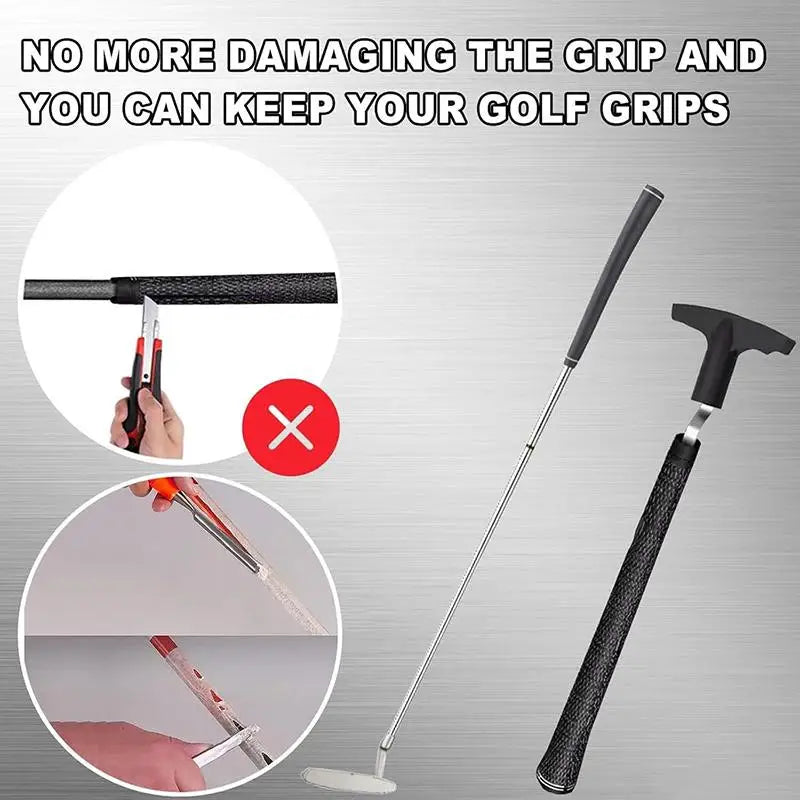 V-Groove Golf Grip Remover Tool | Reusable Club Maintenance Golf Grip Remover PLUSH