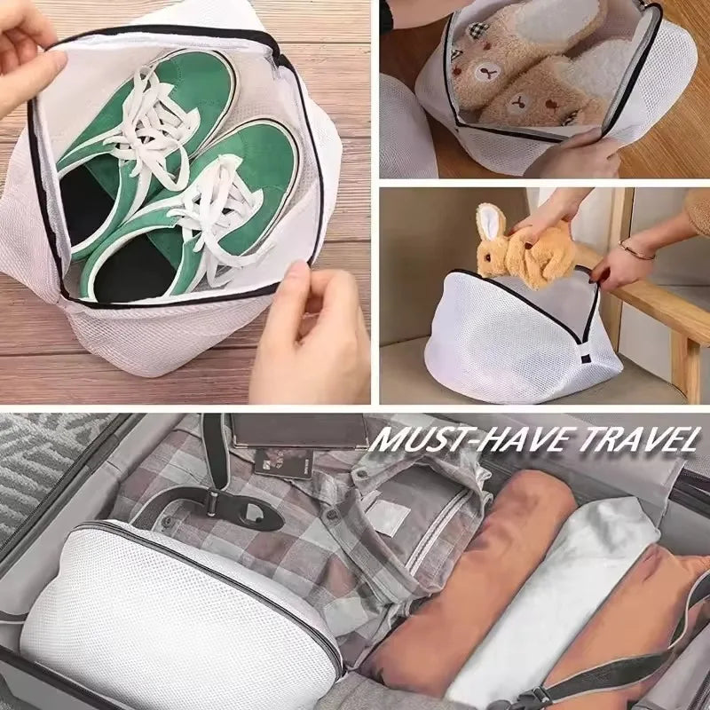 Mesh Shoe Washing Bags with Zipper – 2pcs Laundry Organizer Mesh Laundry Bag PLUSH