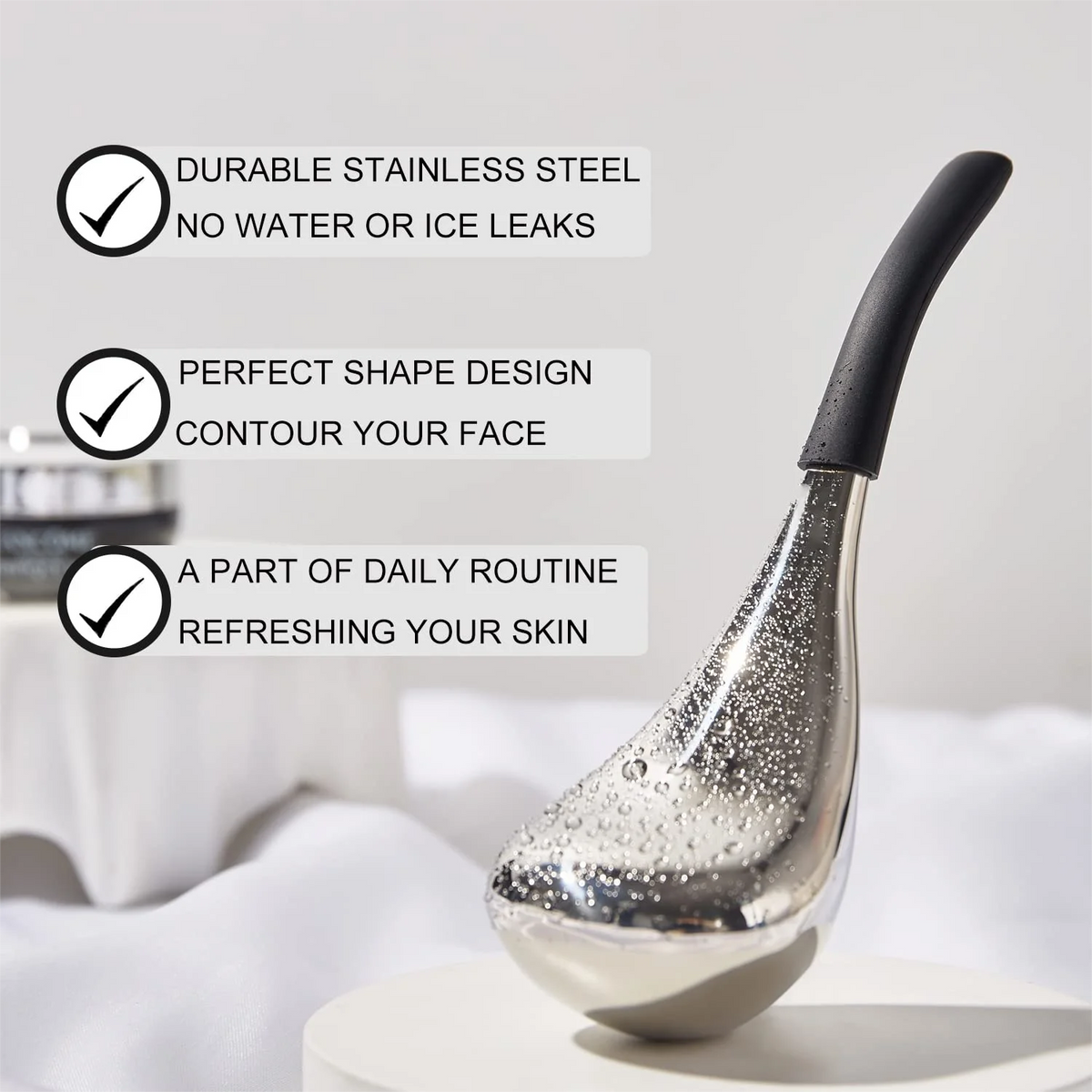 Stainless Steel Ice Globes Cryo Sticks – Facial Cooling Tool Facial Cryo Roller PLUSH