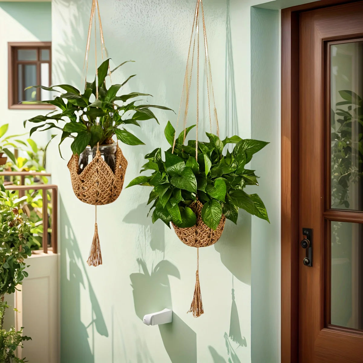 Boho Macrame Jute Hanging Planter Basket – 3 to 12 Inch Pots Hanging Planter Basket PLUSH