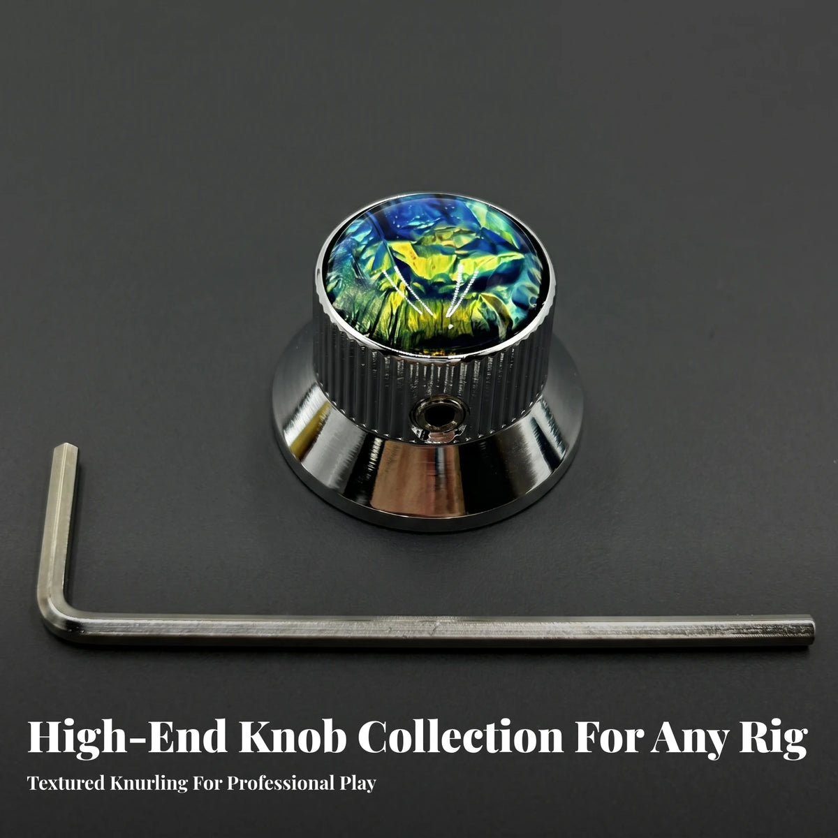 Zinc Alloy Guitar Knob with Wrench – Ribbed Volume Tone Cap Guitar Control Knob PLUSH