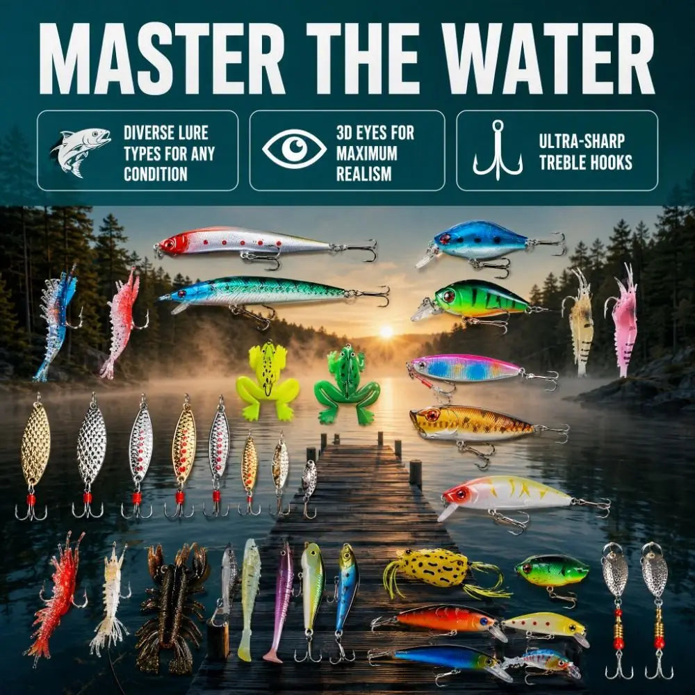 Christmas Fishing Advent Calendar – 24-Day Lure Gift Set Fishing Lure Kit PLUSH