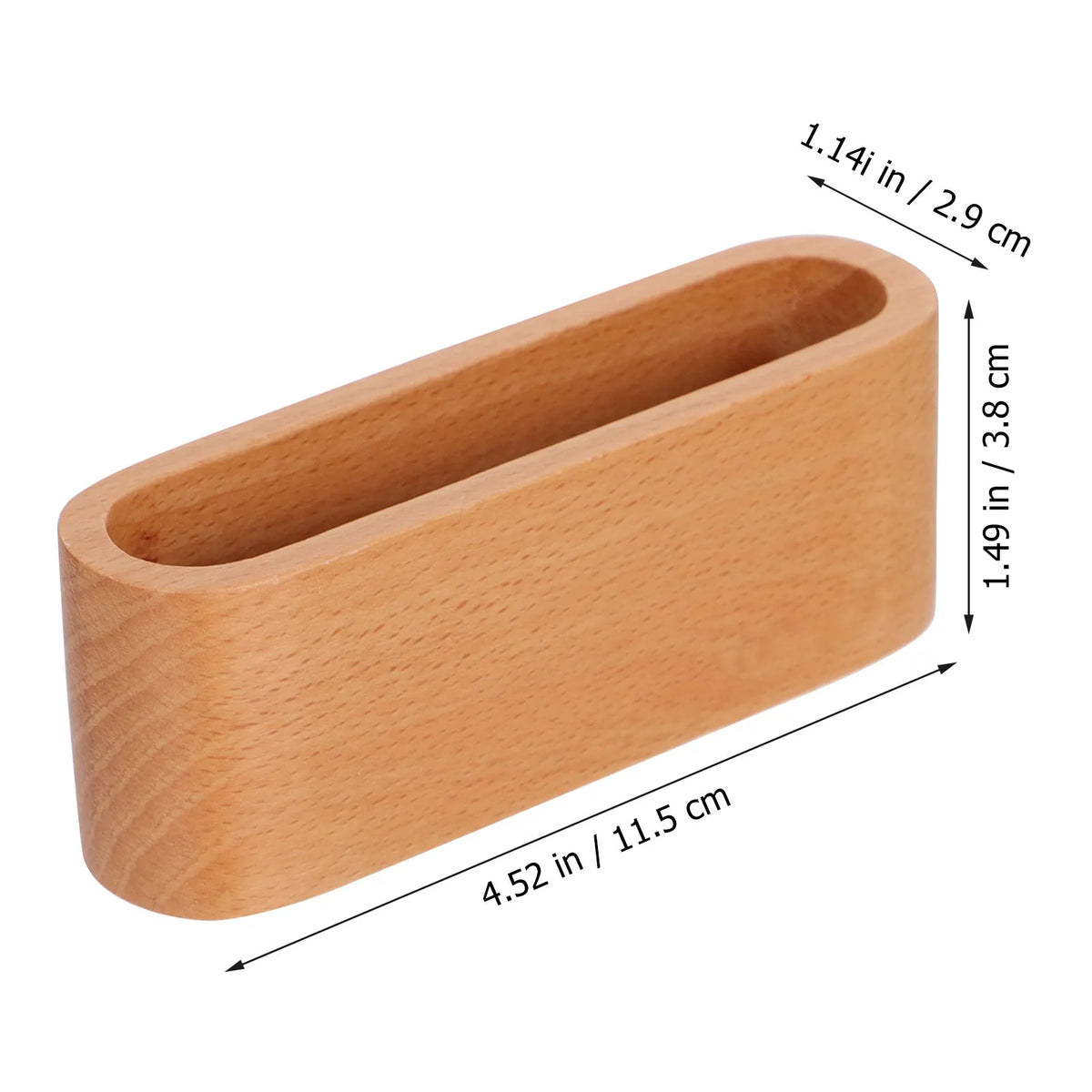 Solid Wood Business Card Holder & Desktop Organizer Box Desktop Card Organizer PLUSH