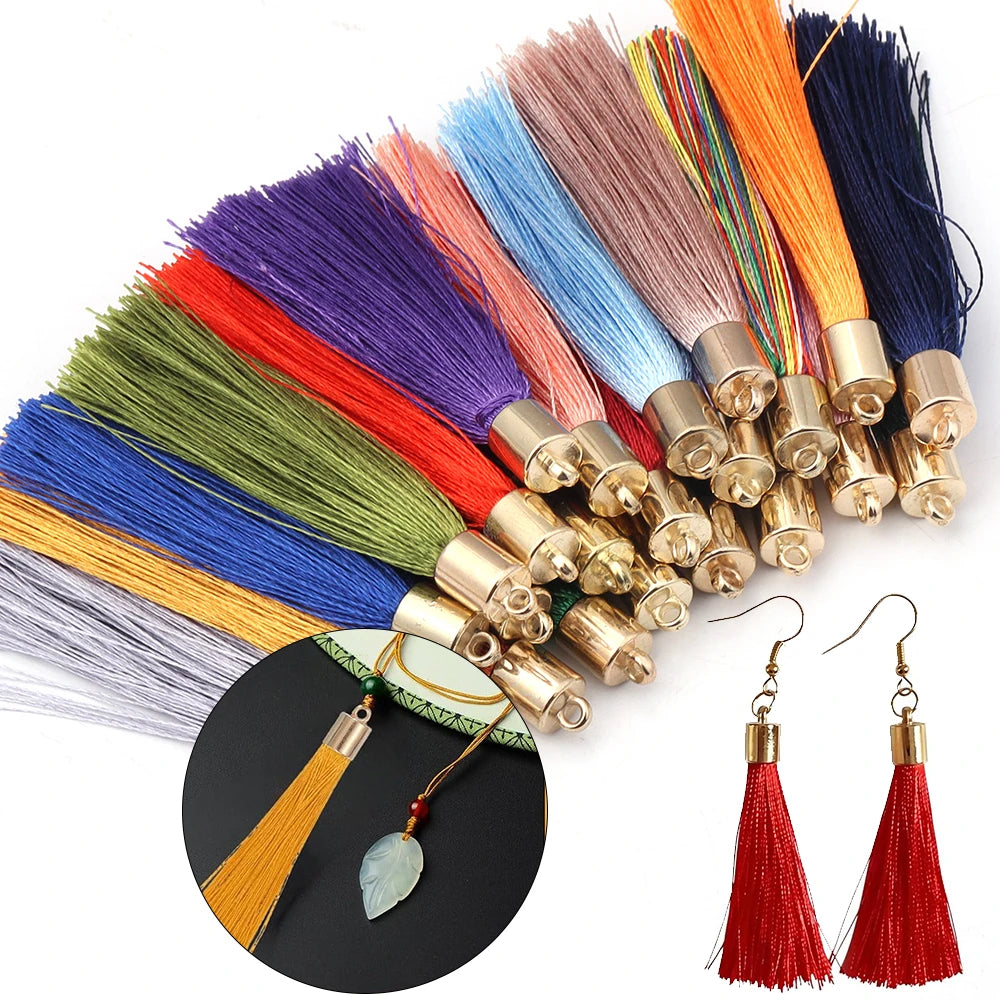 20pcs Colorful Silky Tassel Charms 6cm – DIY Jewelry Making Tassel Charms PLUSH