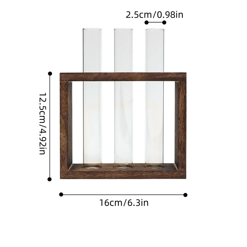 Hydroponic Test Tube Vase Set – Glass Planter Home Decor Glass Planter Vase PLUSH