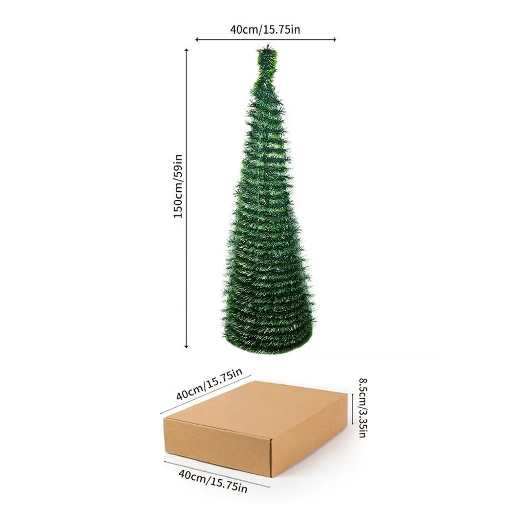 150cm Foldable Artificial Christmas Tree – Indoor Holiday Decor Artificial Christmas Tree PLUSH Green 1.5m