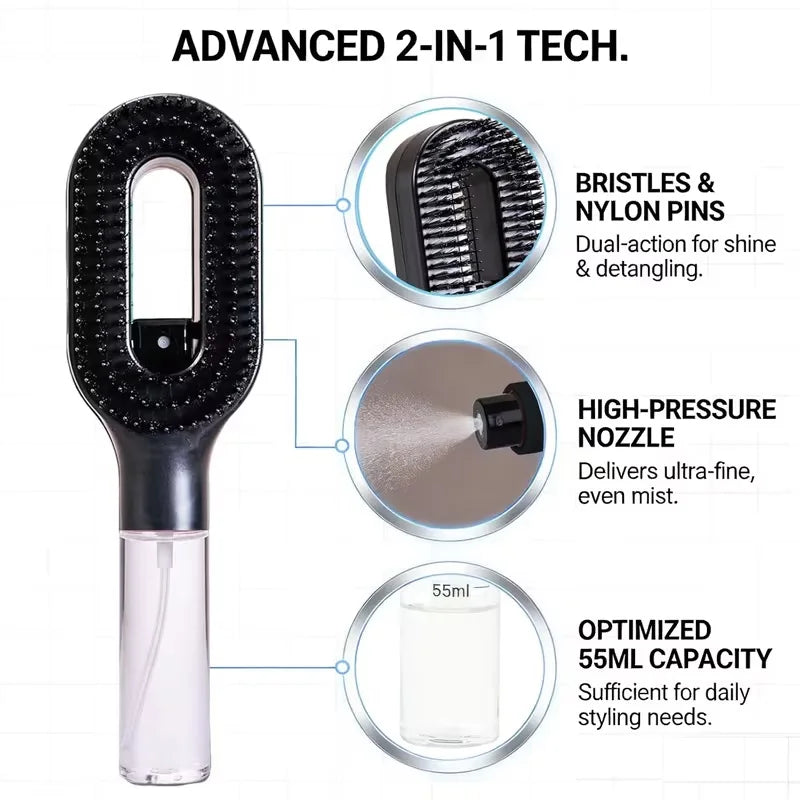 9-Piece Spray Comb Hair Styling Kit – Combs, Clips & Bands Hair Styling Kit PLUSH
