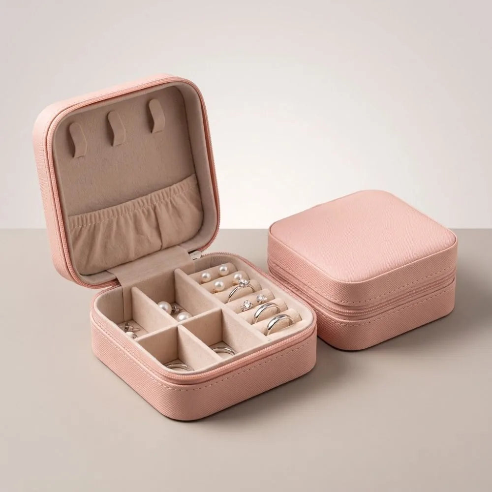 Retro Square PU Leather Jewelry Organizer Box | Stackable Jewelry Organizer Box PLUSH