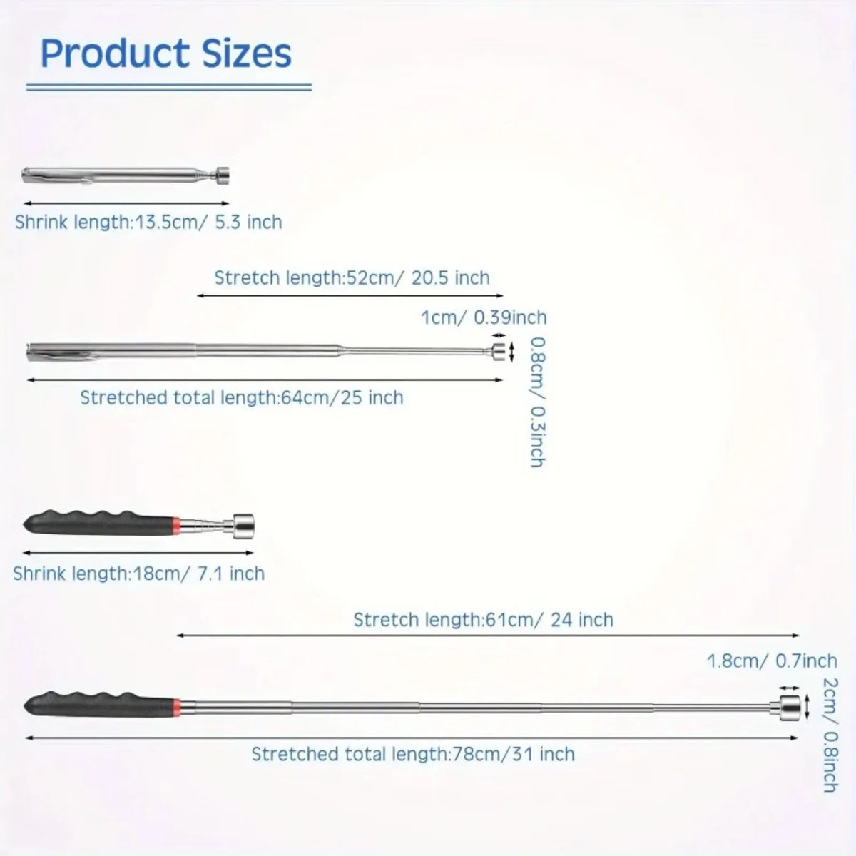 Telescoping Magnetic Pickup Tool – Extendable Grabber Stick Magnetic Pickup Tool PLUSH