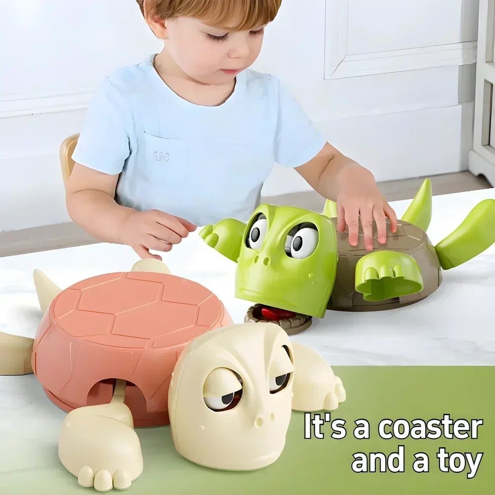 Funny Push-Down Turtle Coaster – Pop-Up Eyes Novelty Desk Toy Novelty Coaster Toy PLUSH