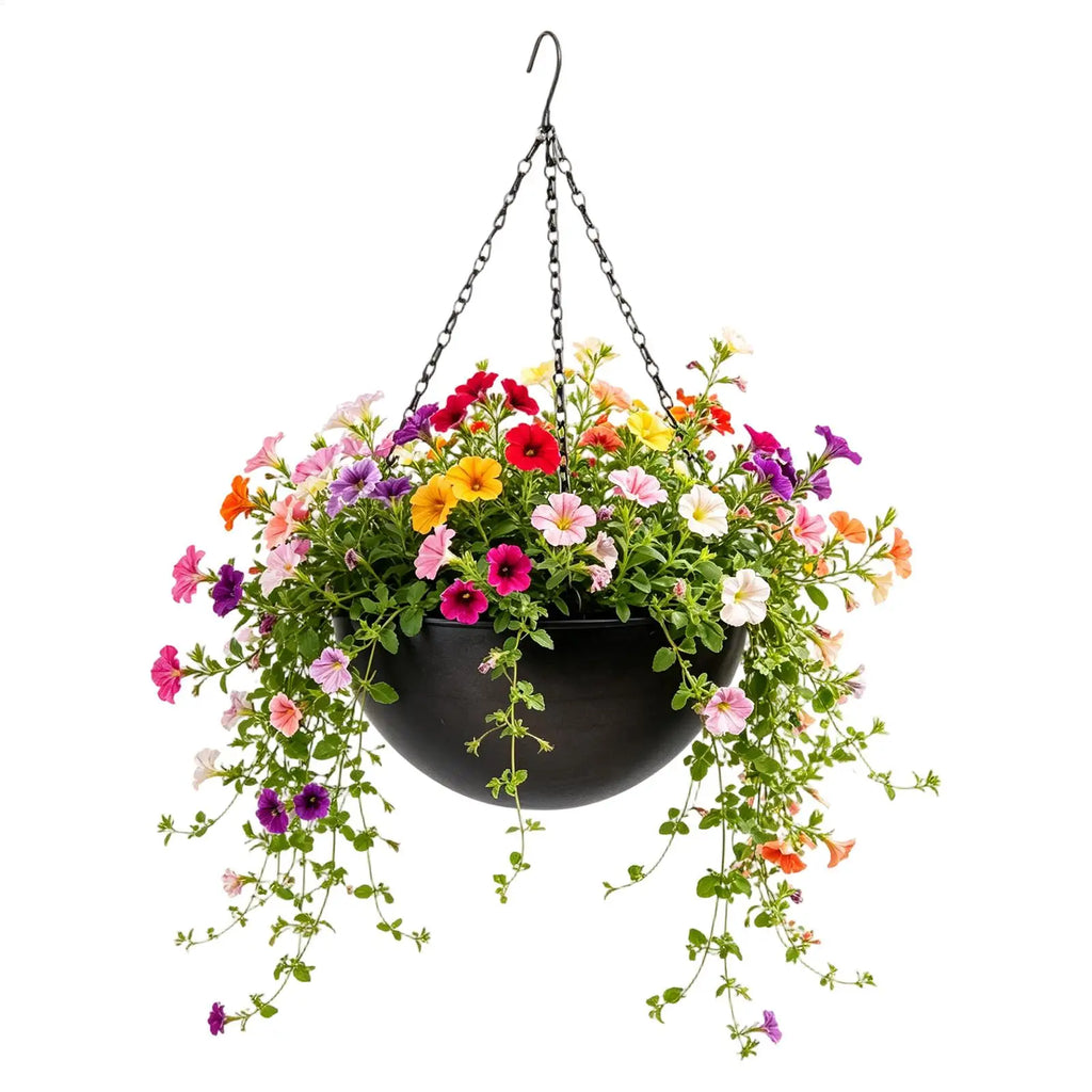 Metal Hanging Plant Basket – Round Wire Pot for Balcony & Garden Hanging Plant Basket PLUSH