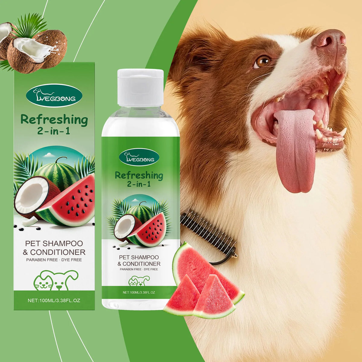 Watermelon 2-in-1 Pet Shampoo & Conditioner for Dogs & Cats Pet Shampoo Conditioner PLUSH