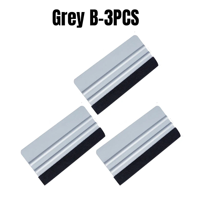 Vinyl Wrap Installation Kit – Silicone Squeegee & Scraper Vinyl Wrap Tool Kit PLUSH Grey B 3PCS