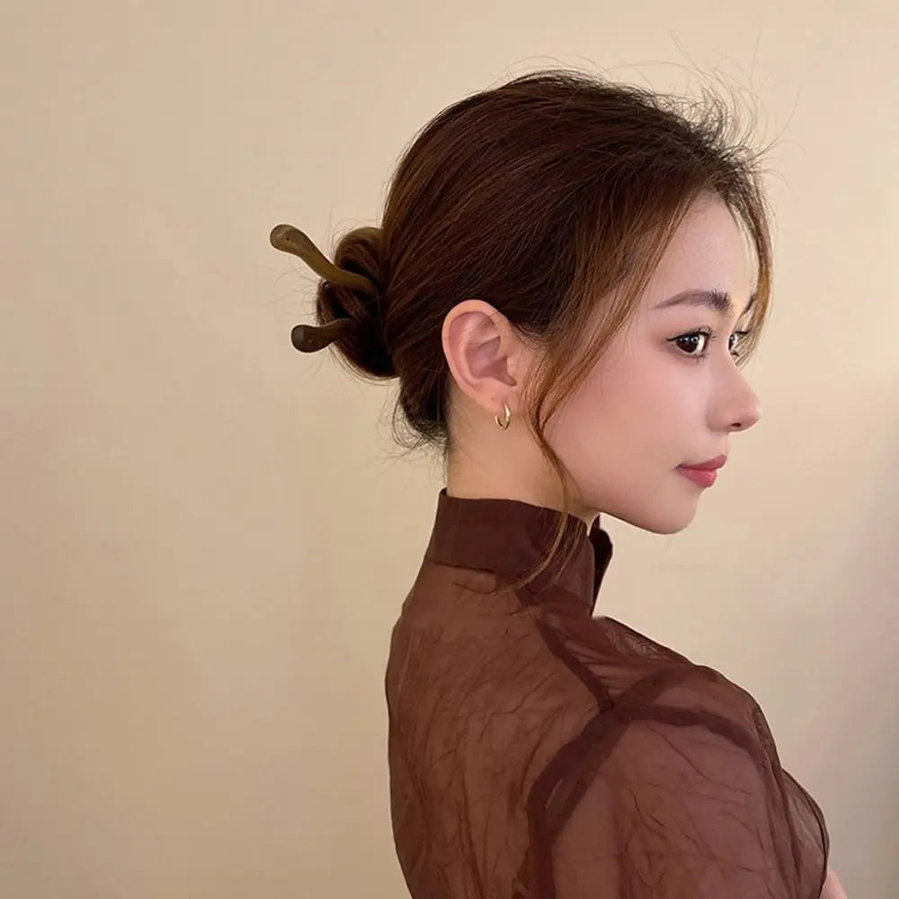 Chinese Wooden Hair Stick Hairpin – Hanfu Hair Fork Accessory Wooden Hair Stick PLUSH