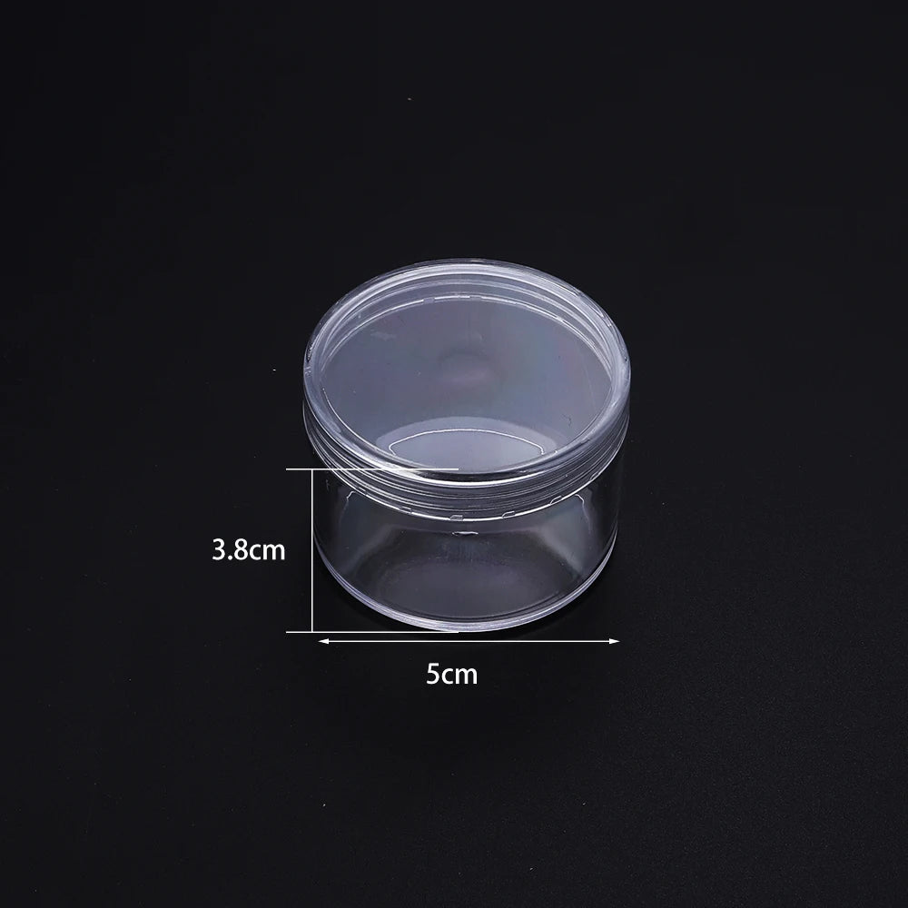 Round Transparent Plastic Jewelry Storage Box | Organizer Case Jewelry Storage Box PLUSH 50x38mm