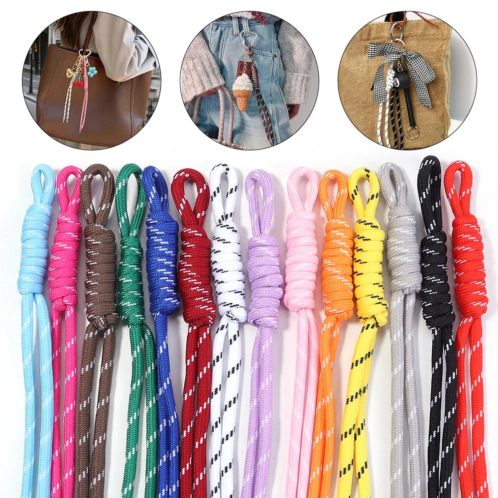 5pcs Colorful Braided Nylon Lanyard Keychain – DIY Keyring Rope Braided Lanyard Keychain PLUSH