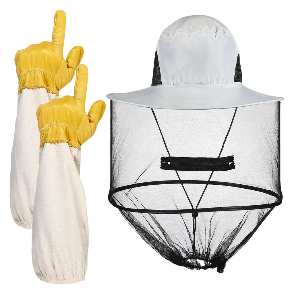 Beekeeping Hat & Gloves Set – Mesh Veil Protective Gear Beekeeping Protective Set PLUSH Default Title