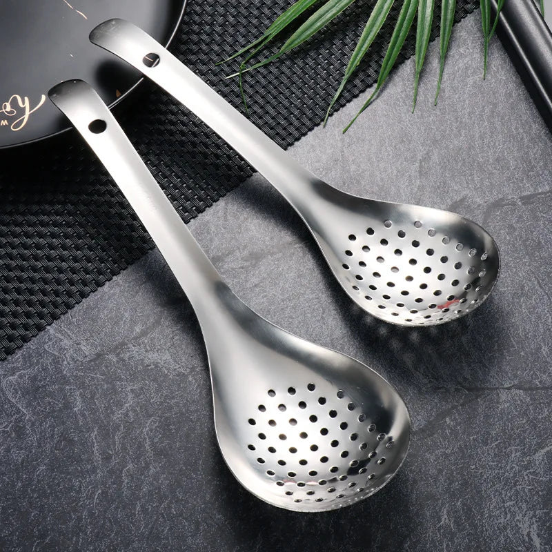 304 Stainless Steel Skimmer Spoon – Perforated Strainer Ladle Kitchen Strainer Skimmer PLUSH