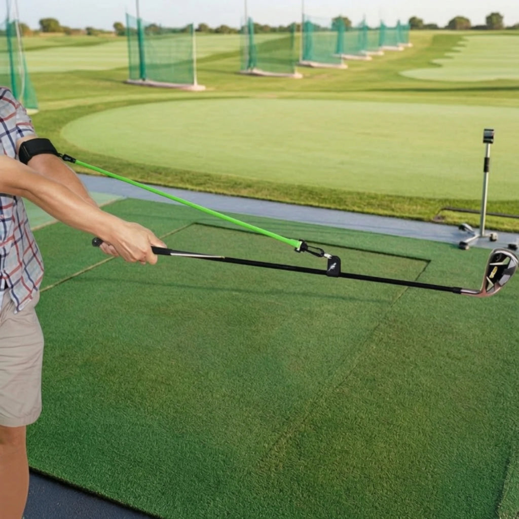 Golf Swing Training Aid with Resistance Band | Build Muscle Memory Golf Swing Trainer PLUSH