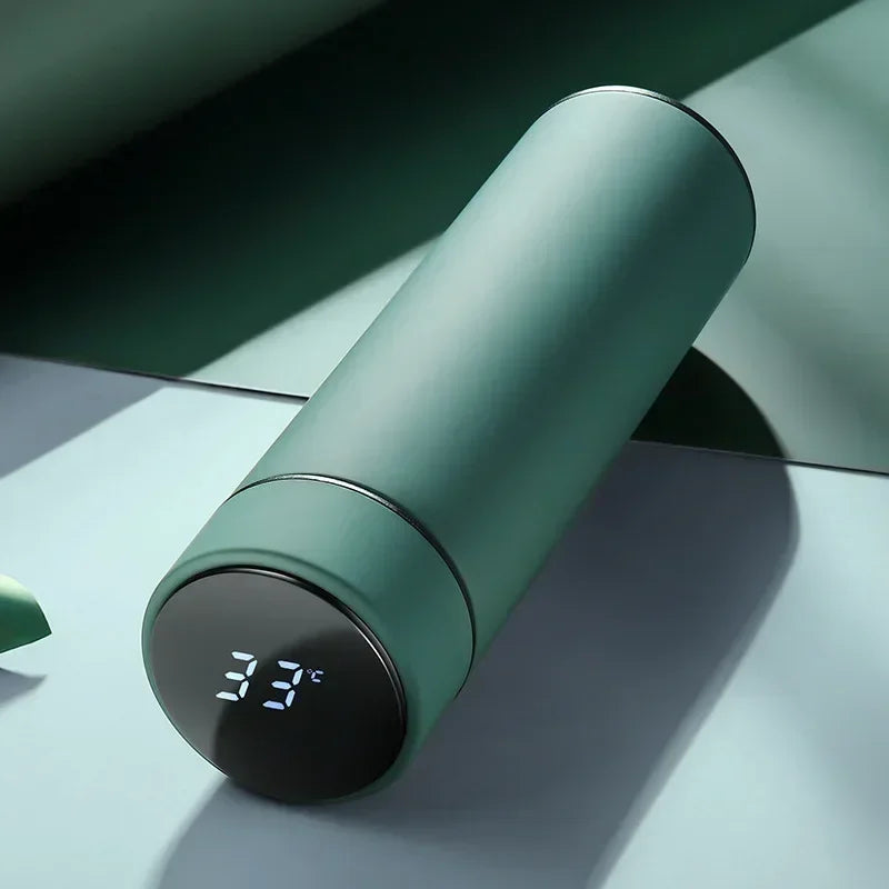 Smart Temp Display Thermal Mug – 500ml Stainless Steel Thermos Insulated Thermal Mug PLUSH Green 500ml