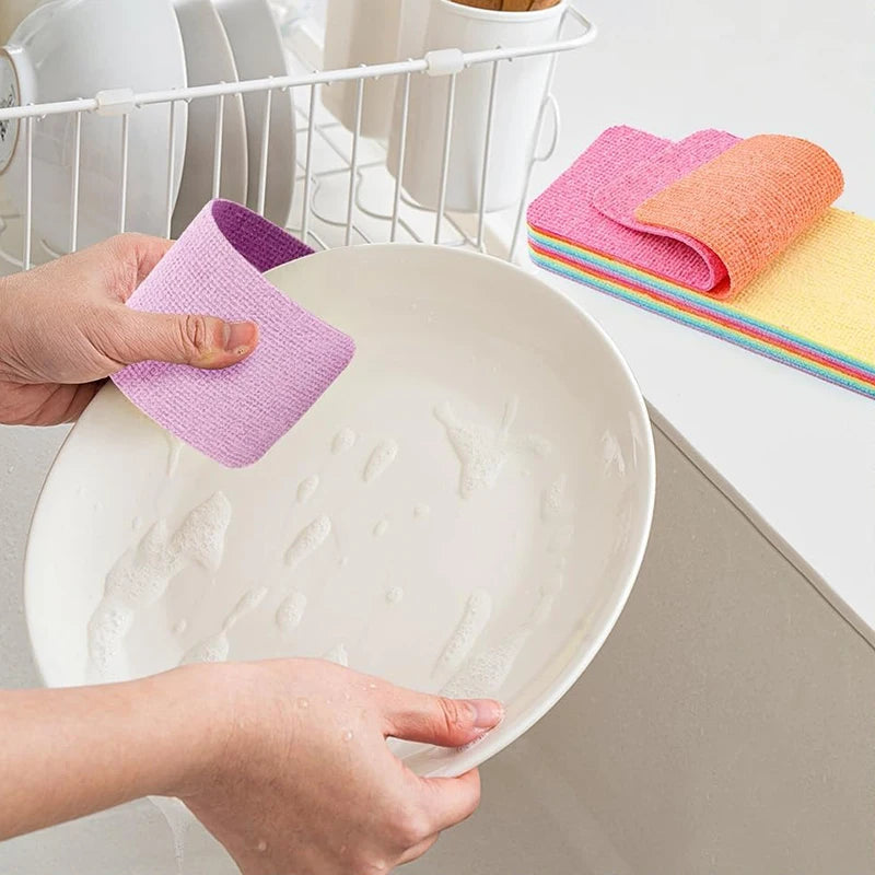 12-Layer Peelable Microfiber Kitchen Sponge | Reusable Scrub Kitchen Cleaning Sponge PLUSH
