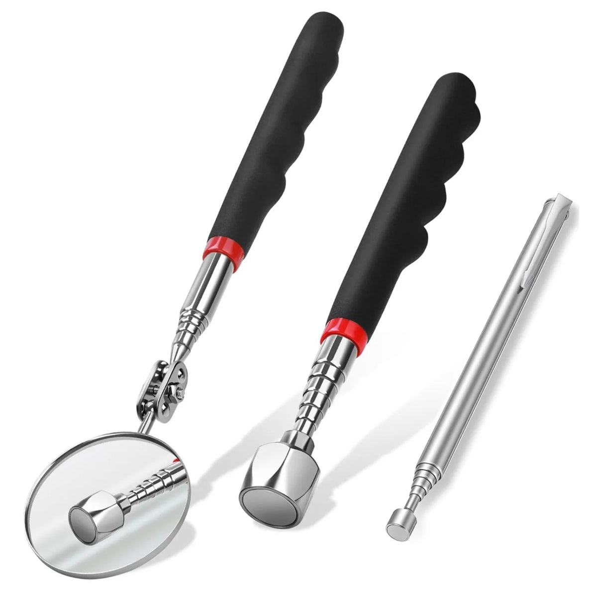 Telescopic Magnetic Pickup Tool Extendable 7–30 Inch with Mirror Magnetic Pickup Tool PLUSH 3PCS