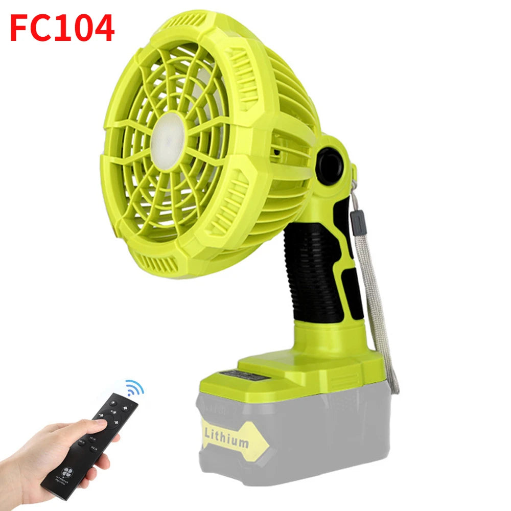 ZUIDID Battery Fan & Light for Ryobi 18V – 3-Speed LED Cordless Battery Fan PLUSH FC104 China Mainland