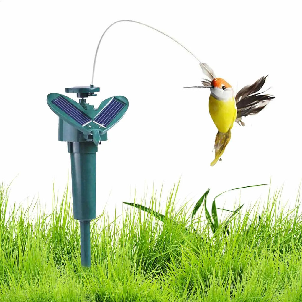 Solar Fluttering Hummingbird Garden Stake – Spinning Bird Toy Solar Garden Ornament PLUSH