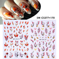 3D Autumn Leaf Nail Decals – 2 Sheets Watercolor Foliage Art Nail Art Decals PLUSH SW-CS377 170