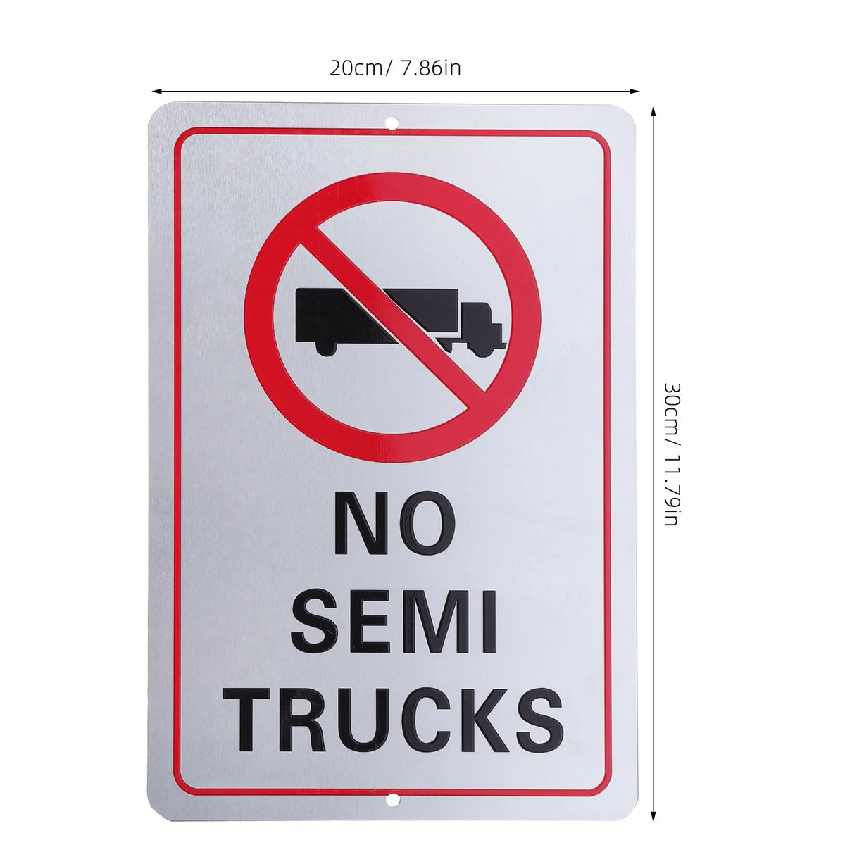 No Semi Trucks Aluminum Sign – Weatherproof Outdoor Road Sign Traffic Safety Sign PLUSH