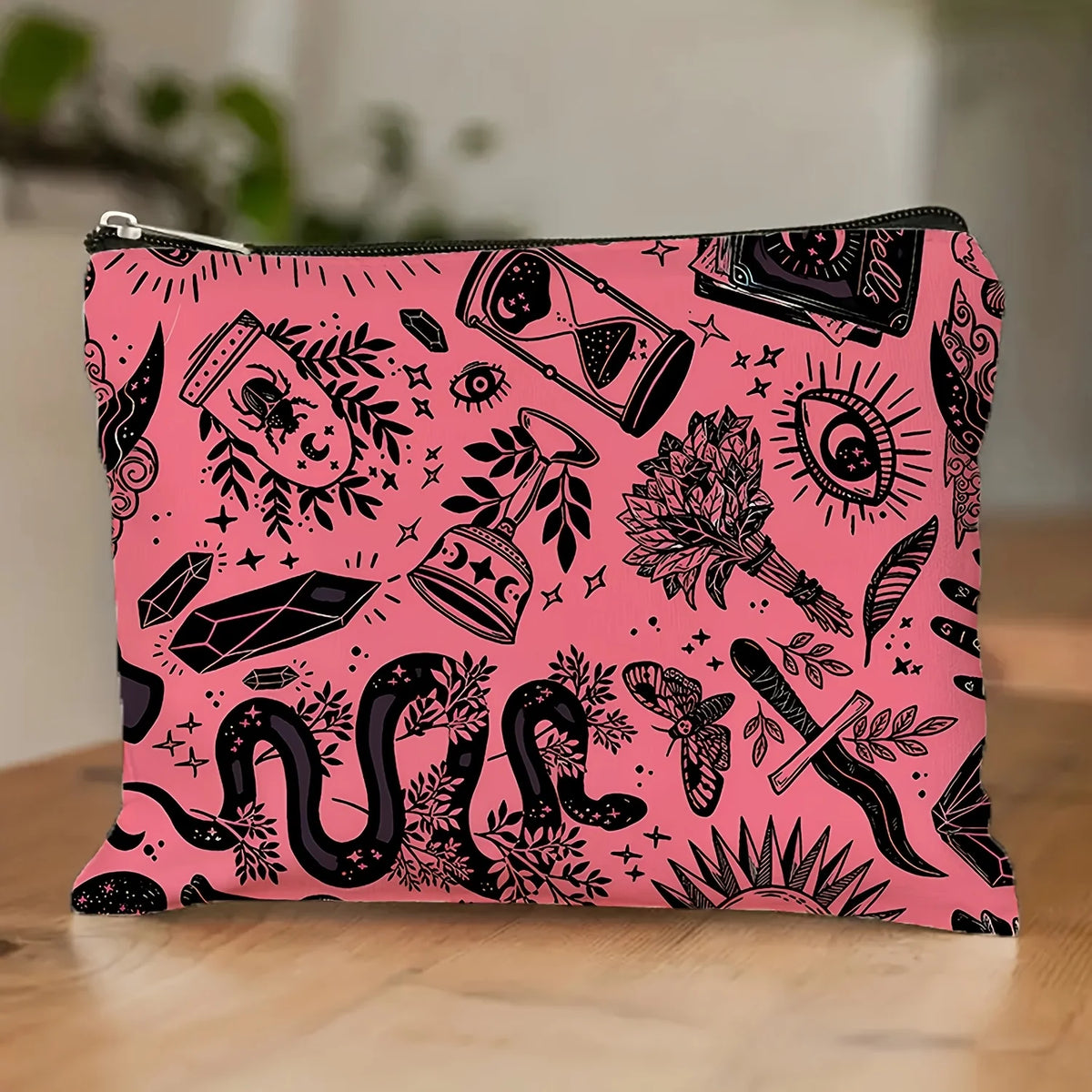 Halloween Makeup Bag – Zipper Pouch & Travel Jewelry Organizer Makeup Zipper Bag PLUSH A