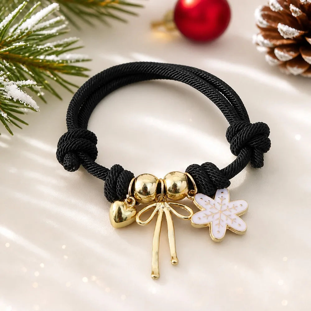 Christmas Santa Claus Braided Charm Bracelet – Adjustable Charm Bracelet PLUSH Style 1