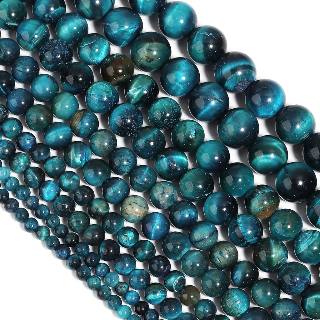 Blue Tiger's Eye Stone Beads 4–12mm | DIY Jewelry Spacers Stone Spacer Beads PLUSH