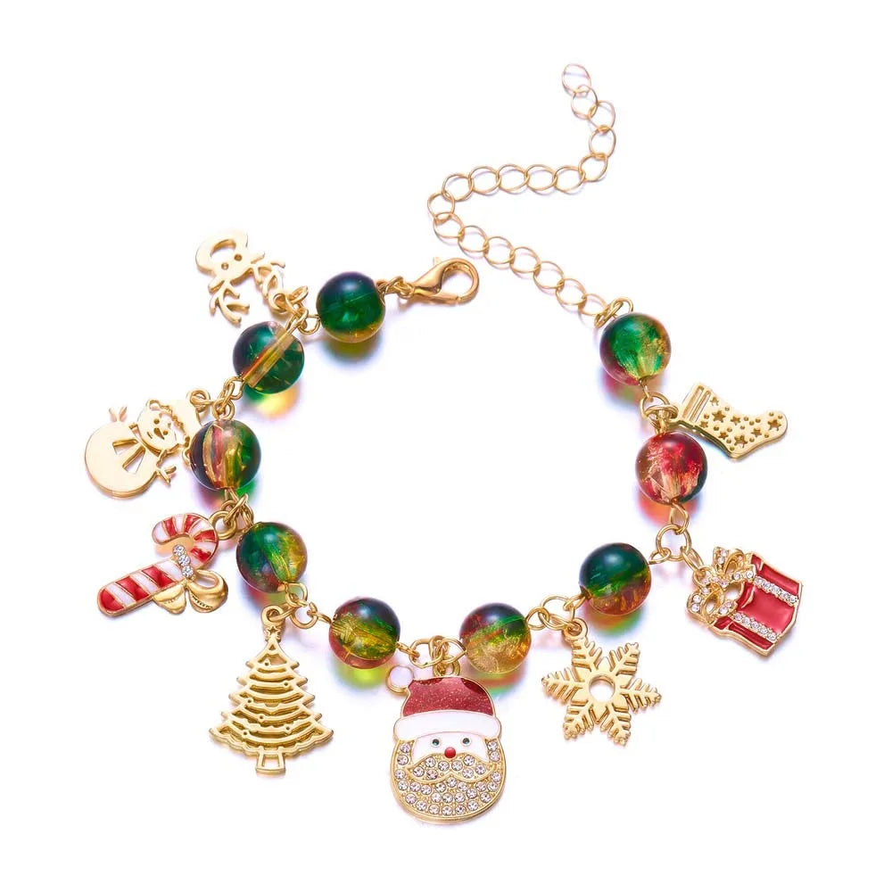 Christmas Tree Snowflake Bracelet – Adjustable Glaze Bangle Fashion Bracelet PLUSH Style 6