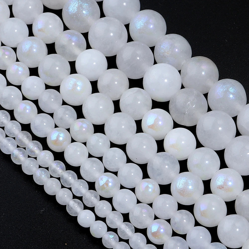 Natural Moonstone Round Spacer Beads 4–10mm | DIY Jewelry Natural Stone Beads PLUSH
