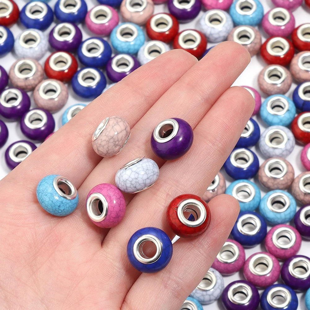 20pcs 14mm Colorful Large Hole Resin Spacer Beads – DIY Jewelry Resin Spacer Beads PLUSH