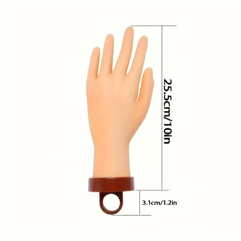 Nail Practice Mannequin Hand – Flexible Fingers & Desk Bracket Nail Practice Hand PLUSH