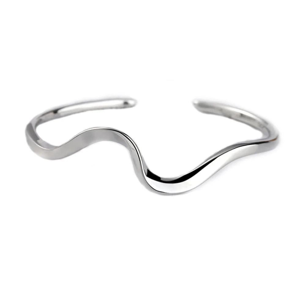 Adjustable Pearl Opening Bangle Bracelet – Elegant Cuff Bangle Bracelet PLUSH silver