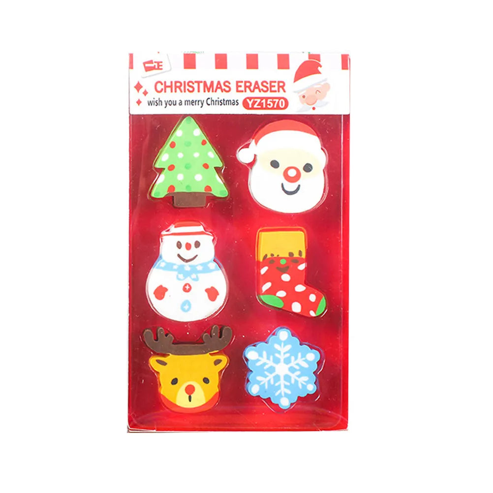 6-Pack Cute Cartoon Mini Erasers – Classroom Prizes for Kids Novelty Erasers Set PLUSH