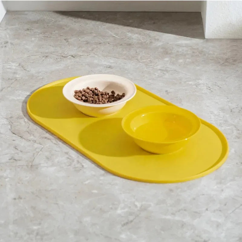 Non-Slip Waterproof Pet Food Mat for Cat & Dog Bowls Pet Feeding Mat PLUSH